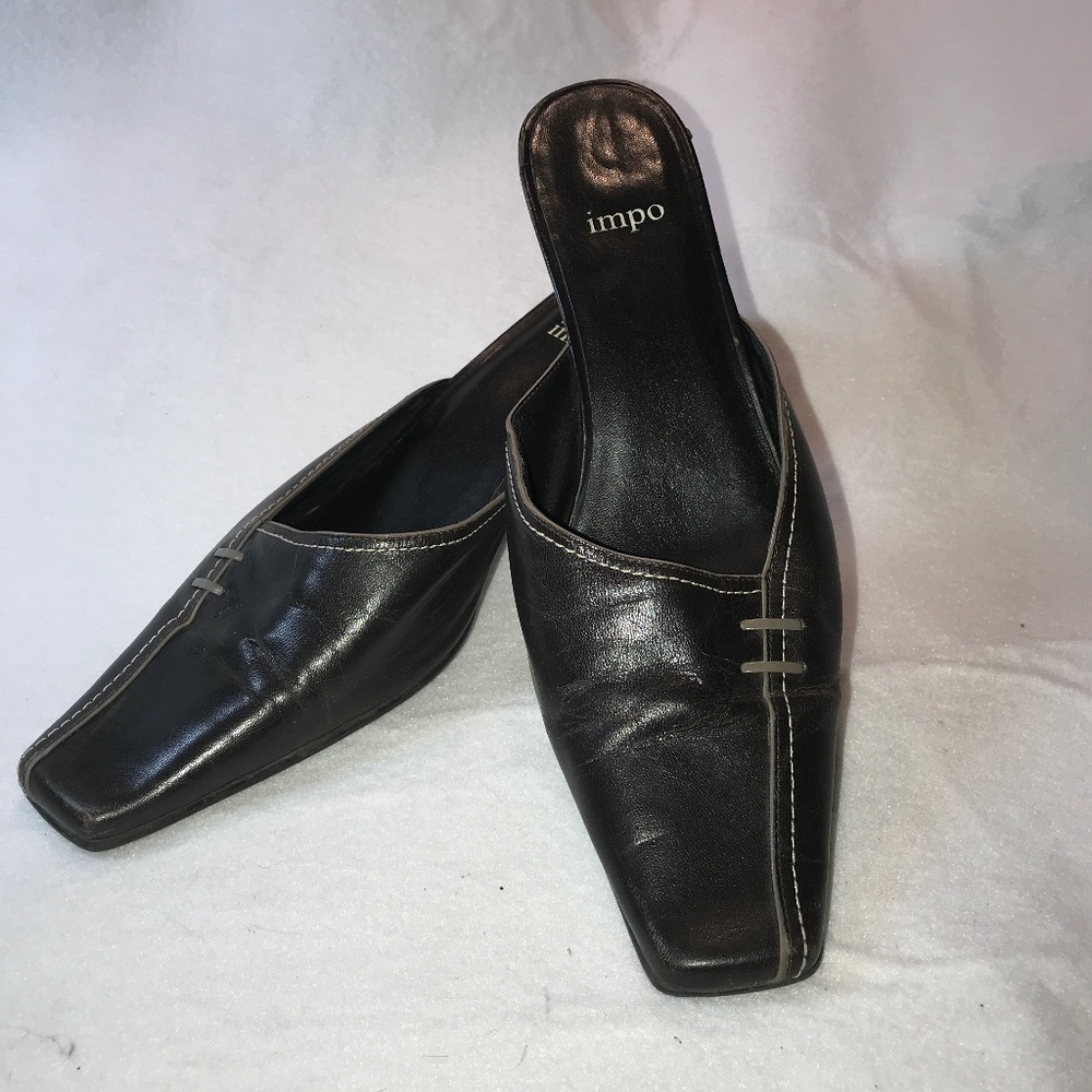 IMPO, BROWN SLIP ONS, SIZE 10